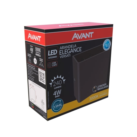 Luminária Arandela Elegance Versatti LED 4W Luz amarela 3000k Preto Prova d'água IP65 Bivolt Avant - Imagem principal - cf897958-4cd1-484f-9fec-81f13281b69d