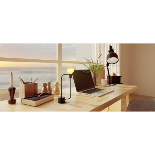 Luminária De Mesa Aramis Preto Fosco Usb Avant 1xe27 - Imagem principal - d2960ed1-97d6-4f7b-9146-4eb901291927