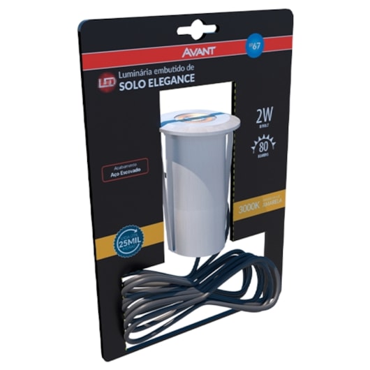 Luminaria Led Solo Elegance 2W Luz Amarela 3000K Aço Escovado Bivolt Avant - Imagem principal - ef2d9279-71bb-4b8e-afeb-325f983b879c