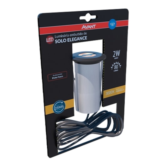 Luminaria Led Solo Elegance 2W Luz Amarela 3000K Preto Fosco Bivolt Avant - Imagem principal - 02e310a4-17b6-4a80-8c5b-373e2dc5da67