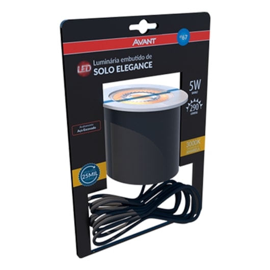 Luminaria Led Solo Elegance 5W Luz Amarela 3000K Aço Escovado Bivolt Avant - Imagem principal - 0a6d4601-7484-4158-845c-885d87738b97