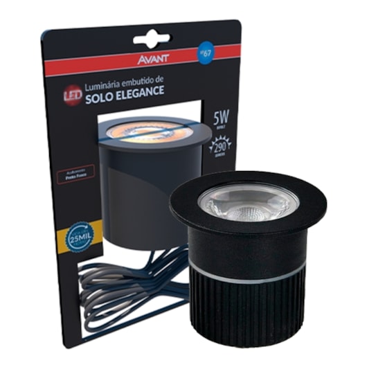 Luminaria Led Solo Elegance 5W Luz Amarela 3000K Preto Fosco Bivolt Avant - Imagem principal - 543d56ec-2c21-487b-b8c7-8cc3d1508eaa