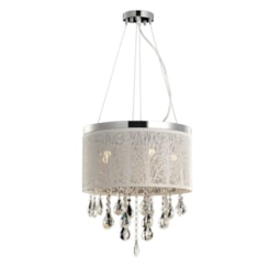 Lustre Duquesa Florestta Branco Fosco Avant 5 Lâmpadas G9