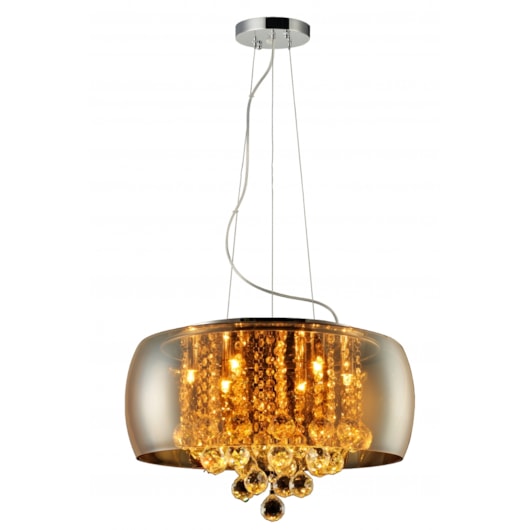 Lustre Wessex Vidro Ambar 50CM Translucido 5Xg9 Canopla Cromo Avant - Imagem principal - d877cb66-0b22-45a4-a4f0-09a65fdb414a