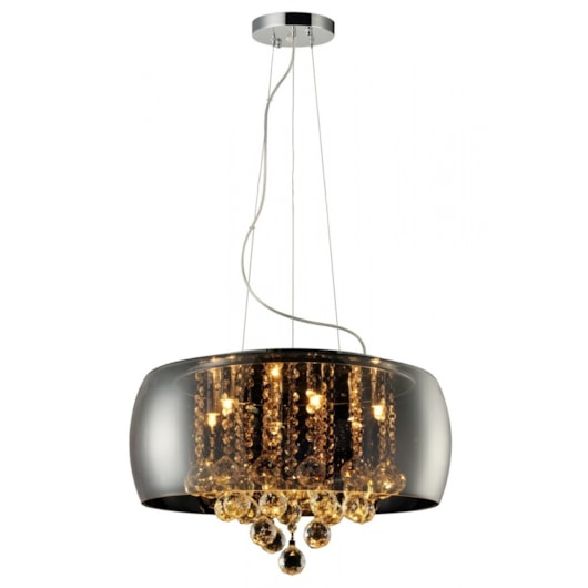 Lustre Wessex Vidro Fume 50CM Espelhado 5Xg9 Canopla Cromo Avant - Imagem principal - afb4f0de-0cec-4d6d-b700-dcf2a306566f