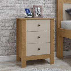 Mesa De Cabeceira Maggiore Amêndoa E Off White Móveis Lopas