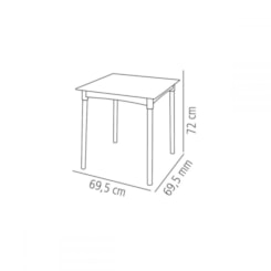 Mesa Diana 69,5x69,5cm Amarela Tramontina