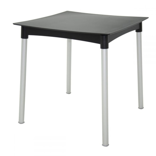 Mesa Diana Summa 69,5X69,5CM em Polipropileno Preto com Pernas de Alumínio Anodizado Tramontina - Imagem principal - 82c98988-c21b-42be-95b5-4ad183fd88d8