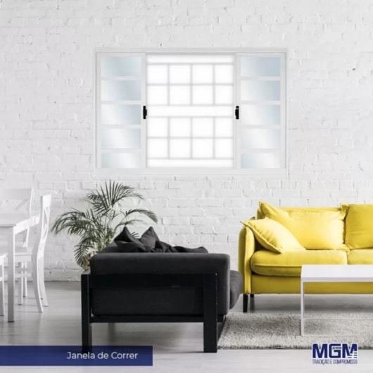 MGM JANELA DE CORRER MINAS SUL 4 FOLHAS GRADE QUADRICULADA VIDRO MINI BOREAL 100X120X12CM AÇO BRANCO - Imagem principal - 44c5d8da-2f2b-4120-bb19-7dd4b88a40db