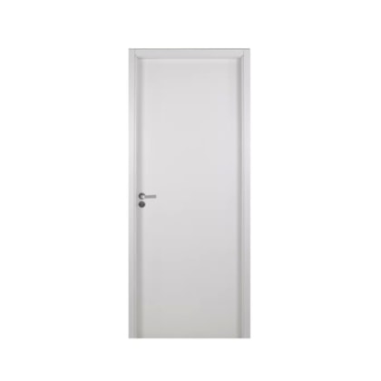 MGM KIT PORTA MELAMÍNICA MADEIRA LISA SEMI-OCA ABERTURA DIREITA 215X74X7CM BRANCO