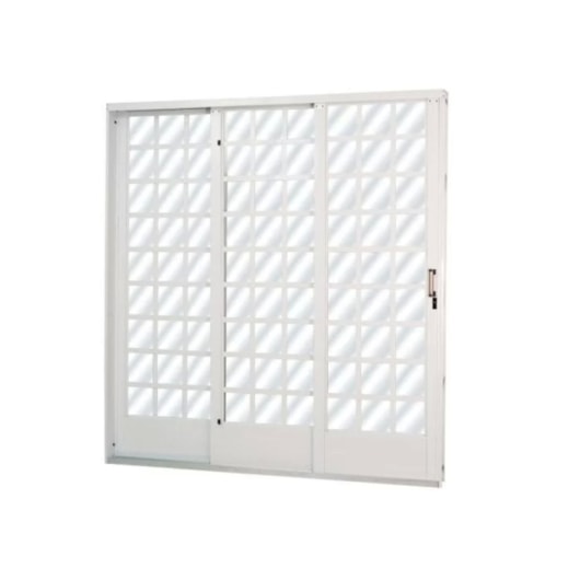 MGM PORTA DE CORRER MINAS SUL ABERTURA ESQUERDA 3F DIV QUADRICULADO VIDRO LISO 215X200X14,5CM AÇO BRANCO - Imagem principal - c9c3d15e-6c0f-4dc8-b9f1-9f4b152db655