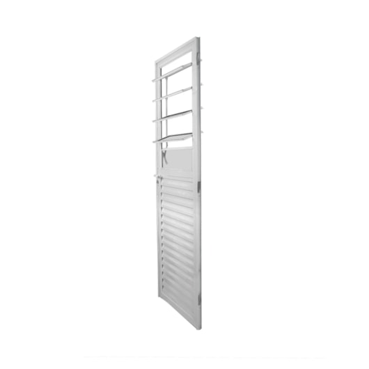 MGM PORTA DE GIRO DIREITA MISTA BASCULANTE VIDRO LISO SOFT PLUS ALUMINIO BRANCO 210X80CM - Imagem principal - 8b01e3e0-a9cc-4932-82a1-64fe65a1e9d0