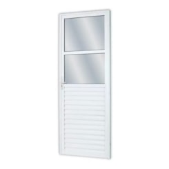 MGM PORTA DE GIRO MISTA 2 VIDROS MINI BOREAL DIREITA LINHA SÓLIDA 210X90CM BRANCO