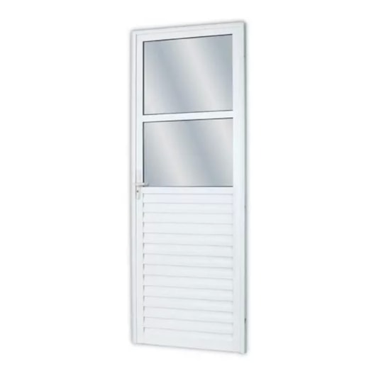 MGM PORTA DE GIRO MISTA 2 VIDROS MINI BOREAL DIREITA LINHA SÓLIDA 210X90CM BRANCO - Imagem principal - 26377fd3-74b4-4dc8-8d39-6dff3cef5f7f