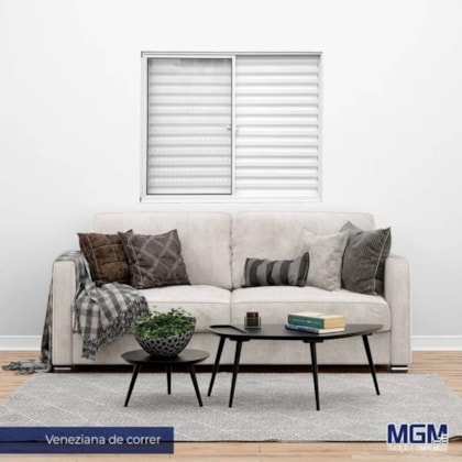 MGM VENEZIANA DE CORRER 3F, 1FIXA VIDRO LISO LINHA SOFT 100X120CM ALUMÍNIO BRANCO