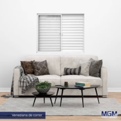 MGM VENEZIANA DE CORRER 3F, 1FIXA VIDRO LISO LINHA SOFT 100X120CM ALUMÍNIO BRANCO