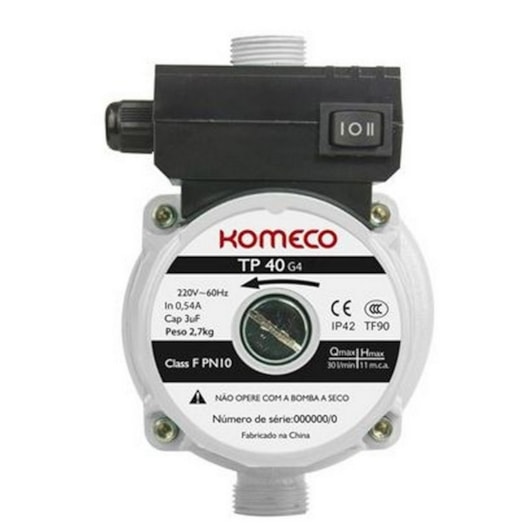 Mini Bomba Hidraúlica Pressurizadora de Água TP40 G4 Ferro 127V 60hz Komeco - Imagem principal - 5efc5bac-b2aa-4cdb-a728-763d6ea29edd