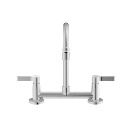 Misturador Cozinha Mesa 2 Furos Bica Movel com  Arejador Articulado Lix Cromado Celite