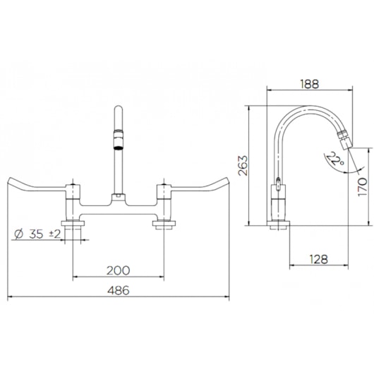 Misturador De Acessibilidade De Mesa Para Cozinha Com Alavanca Benefit Bica Móvel Cromada Docol - Imagem principal - de9d1a10-e2f8-4441-b664-abce9ce5cbda