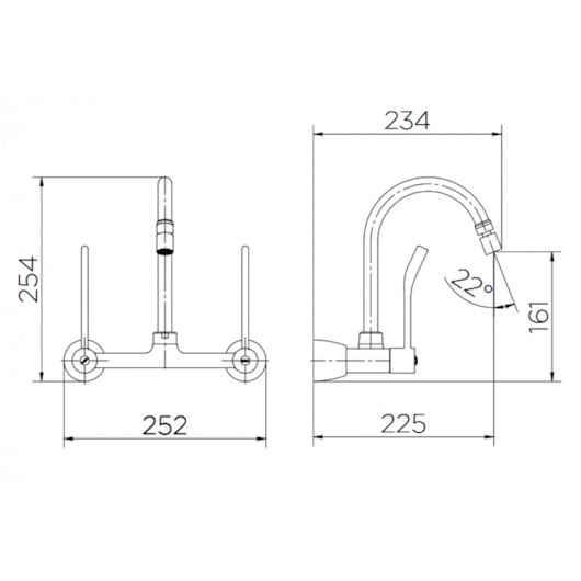 Misturador De Acessibilidade De Parede Para Cozinha Com Alavanca Benefit Bica Móvel Cromada Docol - Imagem principal - 28dc1f49-6176-41ca-8cca-bc7451824355