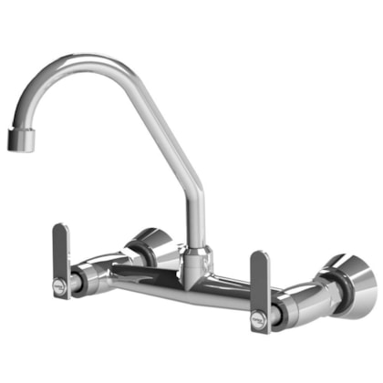 Misturador de Cozinha de Parede Bica Móvel Pratic Cromado Romar DN15 - DN20