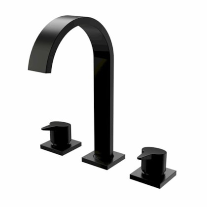 Misturador de Lavatório de Mesa Bica Alta Vite Black Romar DN15
