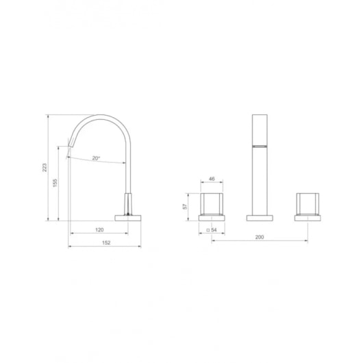 Misturador De Mesa Bica Alta Para Lavatório Polo Black Matte Deca - Imagem principal - 5c5250a0-3777-42fc-ba51-e948477435f4