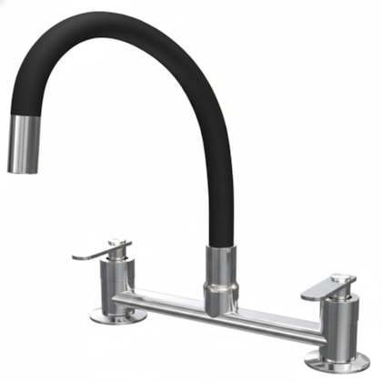 Misturador de Mesa Cozinha Bica Móvel Colorflex Black Pratic Romar