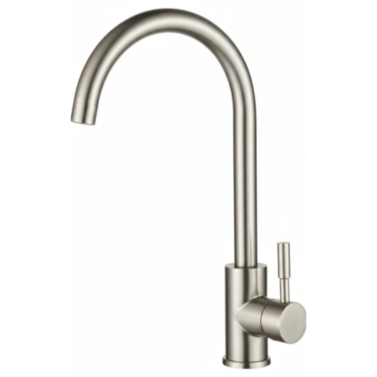 Misturador de Mesa Monocomando p/Cozinha e Lavatório Bica Alta Round Inox DN15 Romar - Imagem principal - 73d182f9-d403-4439-b4b0-2cd5aa375fe4
