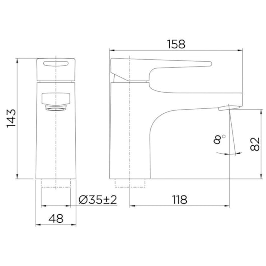 Misturador De Mesa Monocomando Para Lavatório Bica Baixa Lift Ônix Docol - Imagem principal - 209787a3-59db-4a5c-84d9-1f013451674a