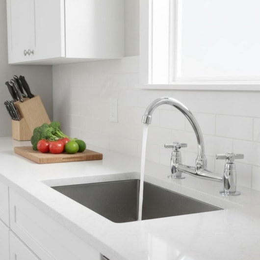Misturador de Mesa p/Cozinha Bica Móvel Cromado Romar - Imagem principal - 07ab8bfe-8349-49fe-a19b-d73ac881b35a