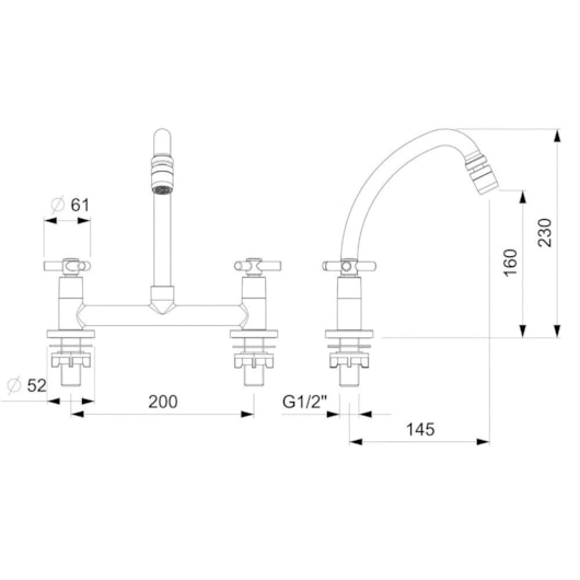 Misturador De Mesa Para Cozinha One Cromado Celite - Imagem principal - 1885e7fc-1b1e-4935-b6de-af6cb24333e9