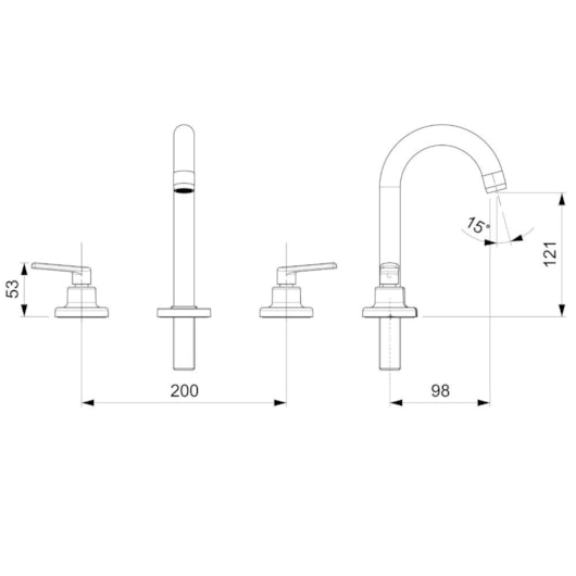 Misturador De Mesa Para Lavatório 3 Furos Bica Alta C/ Válvula Smart Cromado Celite - Imagem principal - 3e251ac4-66dc-440c-b898-acba2bdb46dd