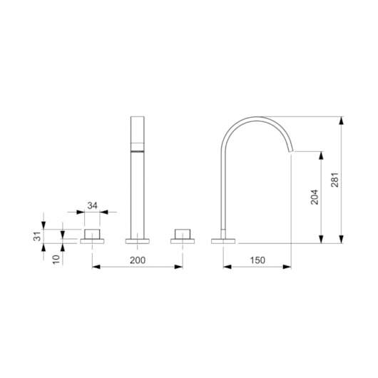 Misturador De Mesa Para Lavatório 3 Furos Bica Alta Flow Cromado Celite - Imagem principal - df57385f-9e17-4cf7-bd18-7ed5c1621d91