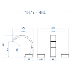 Misturador de Mesa para Lavatório Bica Alta Elo 1877 BK480 Preto Fosco DN 15 1/2