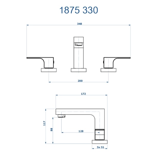 Misturador de Mesa para Lavatório Bica Baixa Retta 1875 C330 Cromado DN 15 1/2