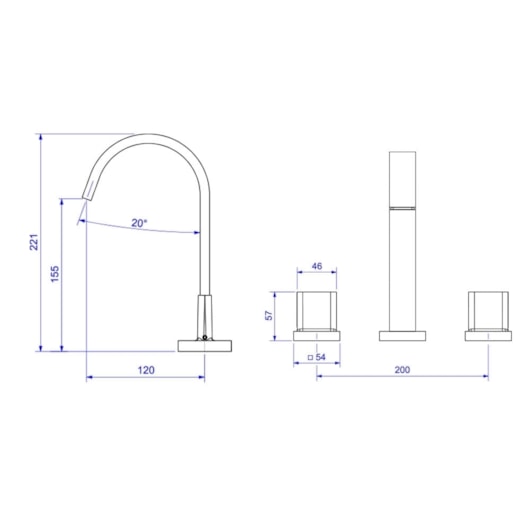 Misturador De Mesa Para Lavatório Polo Bica Alta Red Gold Deca - Imagem principal - 27a96865-2d3d-46a8-b8d5-6c39556dda76