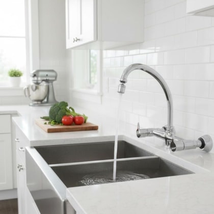 Misturador de Parede p/Cozinha Bica Móvel Easy Cromado Romar