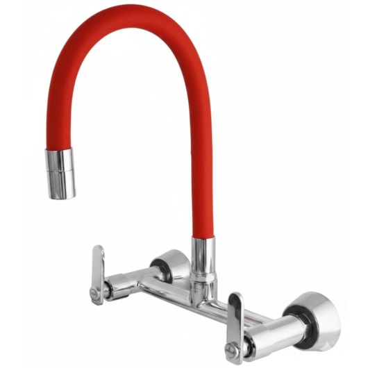 Misturador de Parede p/Cozinha Bica Móvel Pratic Red Cromado DN15 DN20 Romar - Imagem principal - 3e9bee0b-b450-45f5-a409-8159d267cf31