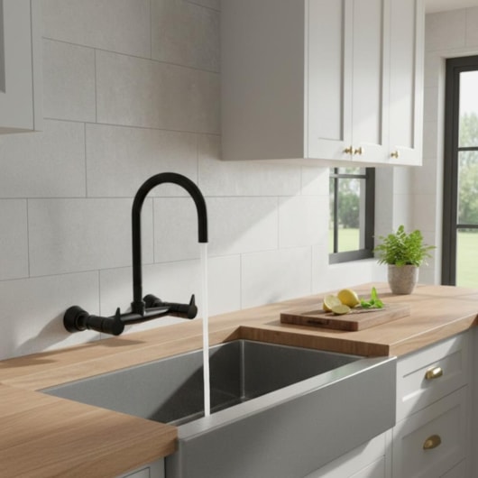 Misturador de Parede p/Cozinha de Mesa Bica Móvel Colorflex All Black Easy Romar - Imagem principal - a9264d72-19a7-4b27-873f-dd42aa399677