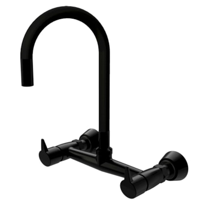 Misturador de Parede p/Cozinha de Mesa Bica Móvel Colorflex All Black Easy Romar