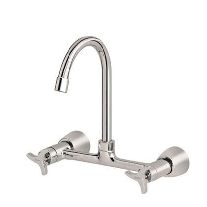 Misturador De Parede Para Cozinha 1/2 E 3/4 Trio 5lpm Cromado Docol