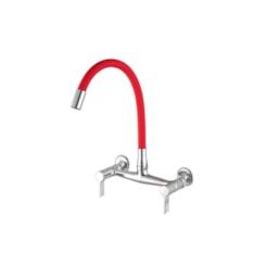 Misturador De Parede Para Cozinha Bica Móvel C36 3003 Atria Cromado/Vermelho Meber