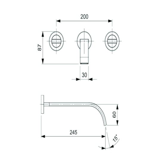 Misturador De Parede Para Lavatório C/ Válvula De Escoamento Flow Cromado Celite - Imagem principal - 92dda012-4302-4967-823e-afa9147613aa