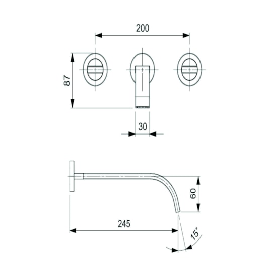 Misturador De Parede Para Lavatório C/ Válvula De Escoamento Flow Cromado Celite - Imagem principal - 09bfb77f-75d0-4d3e-a8dc-80d9436e8cca