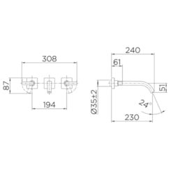Misturador De Parede Para Lavatório Stillo Níquel Escovado Docol