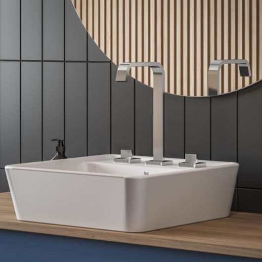 Misturador Lavatório De Mesa Com 3 Furos Bica Alta Com Válvula Virtus Cromado Roca - Imagem principal - 3814d530-c8e2-4984-adcb-3839bd396795