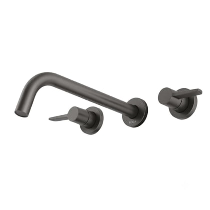 Misturador Lavatório Parede Embutir Com Válvula Logic Grafite Matte Roca
