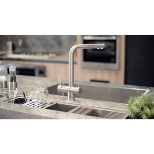 Misturador Monocomando De Mesa Bica Alta Monde Filter Plus Inox com Saída Água Fitlrada + Filtro 3M Tramontina - Imagem principal - 4c0342a7-9cdc-4dbd-8668-6ef8935def2b