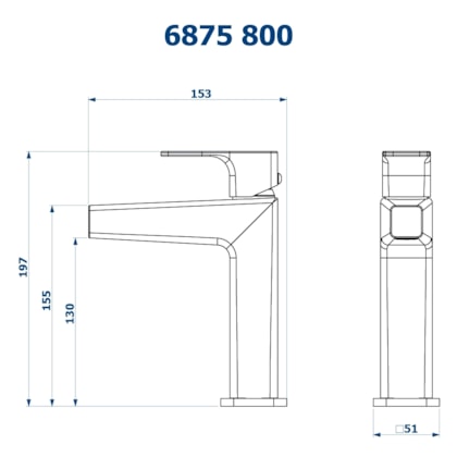 Misturador Monocomando de mesa Bica Baixa para Lavatório Barbara Dundes 6875 GE800 Grafite Escovado Fani